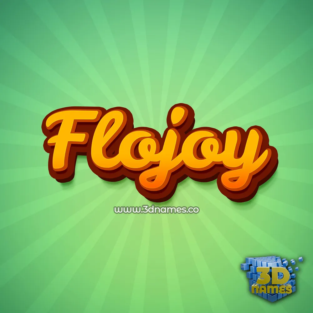 flojoy in Green Rays style - 3D name wallpaper