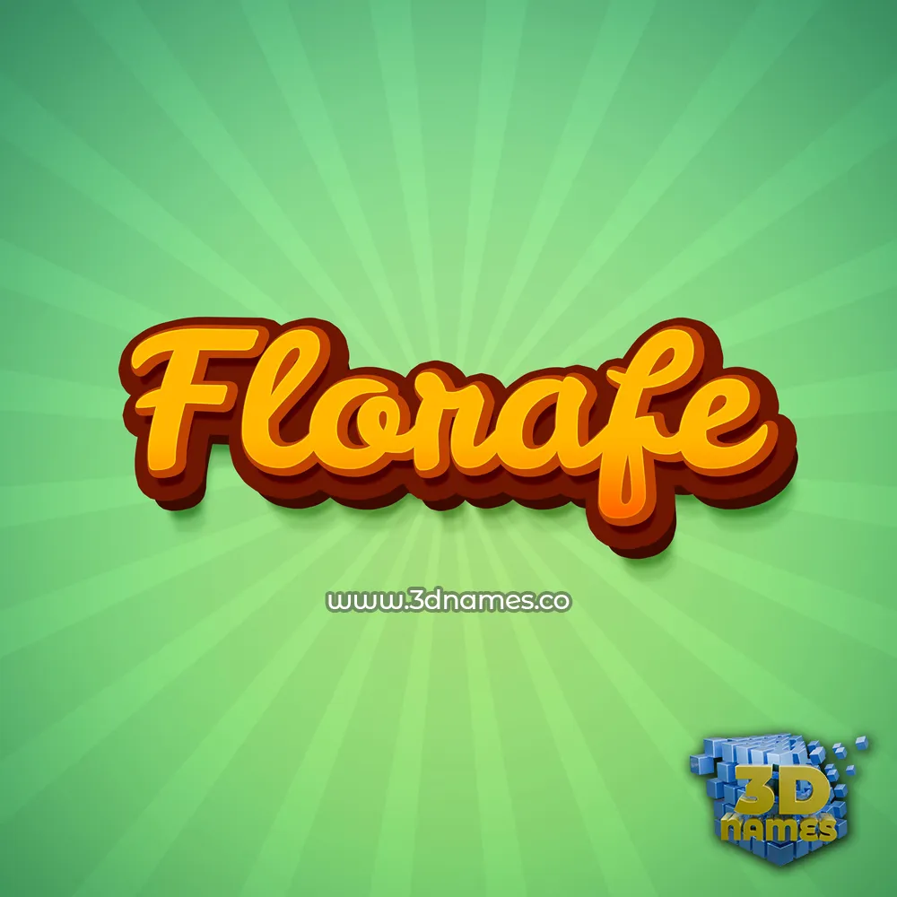 florafe in Green Rays style - 3D name wallpaper