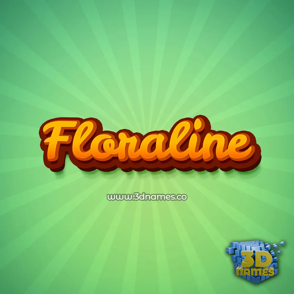 floraline in Green Rays style - 3D name wallpaper