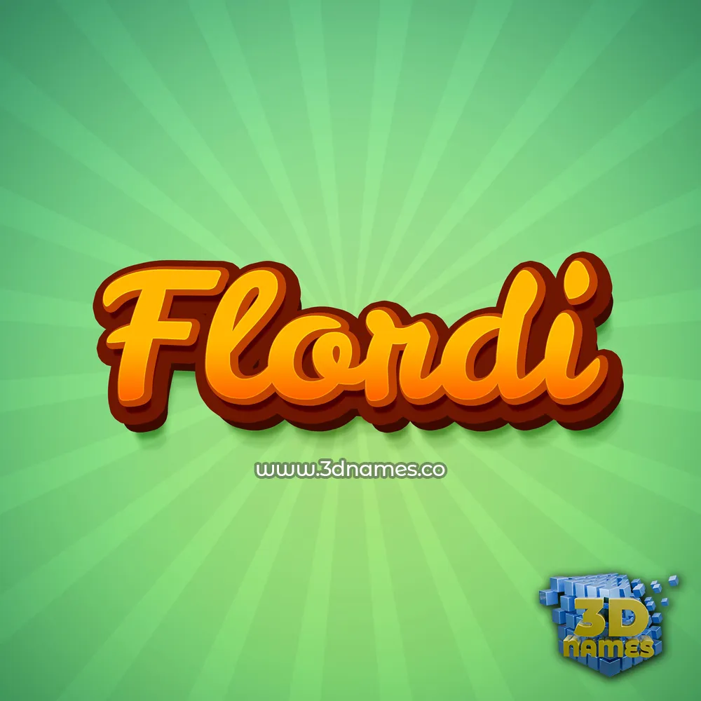 flordi in Green Rays style - 3D name wallpaper