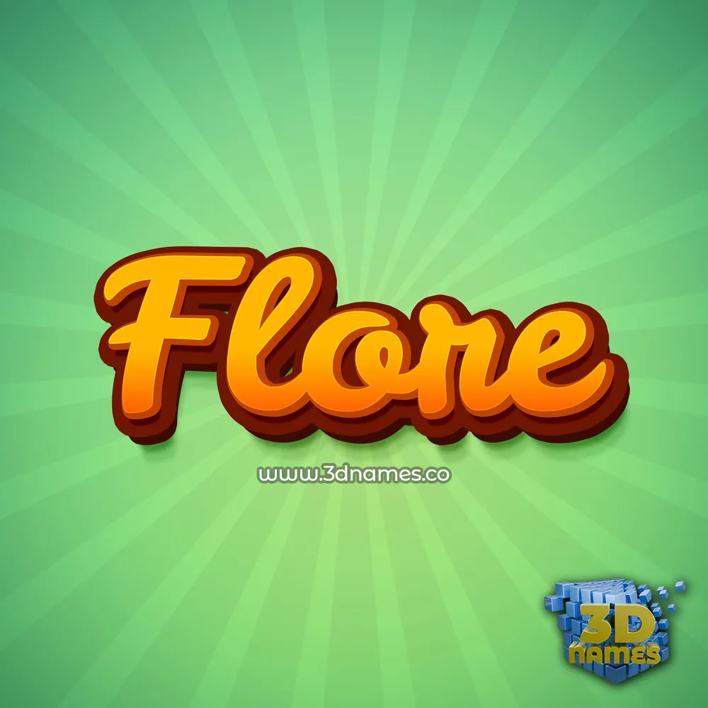 flore in Green Rays style - 3D name wallpaper