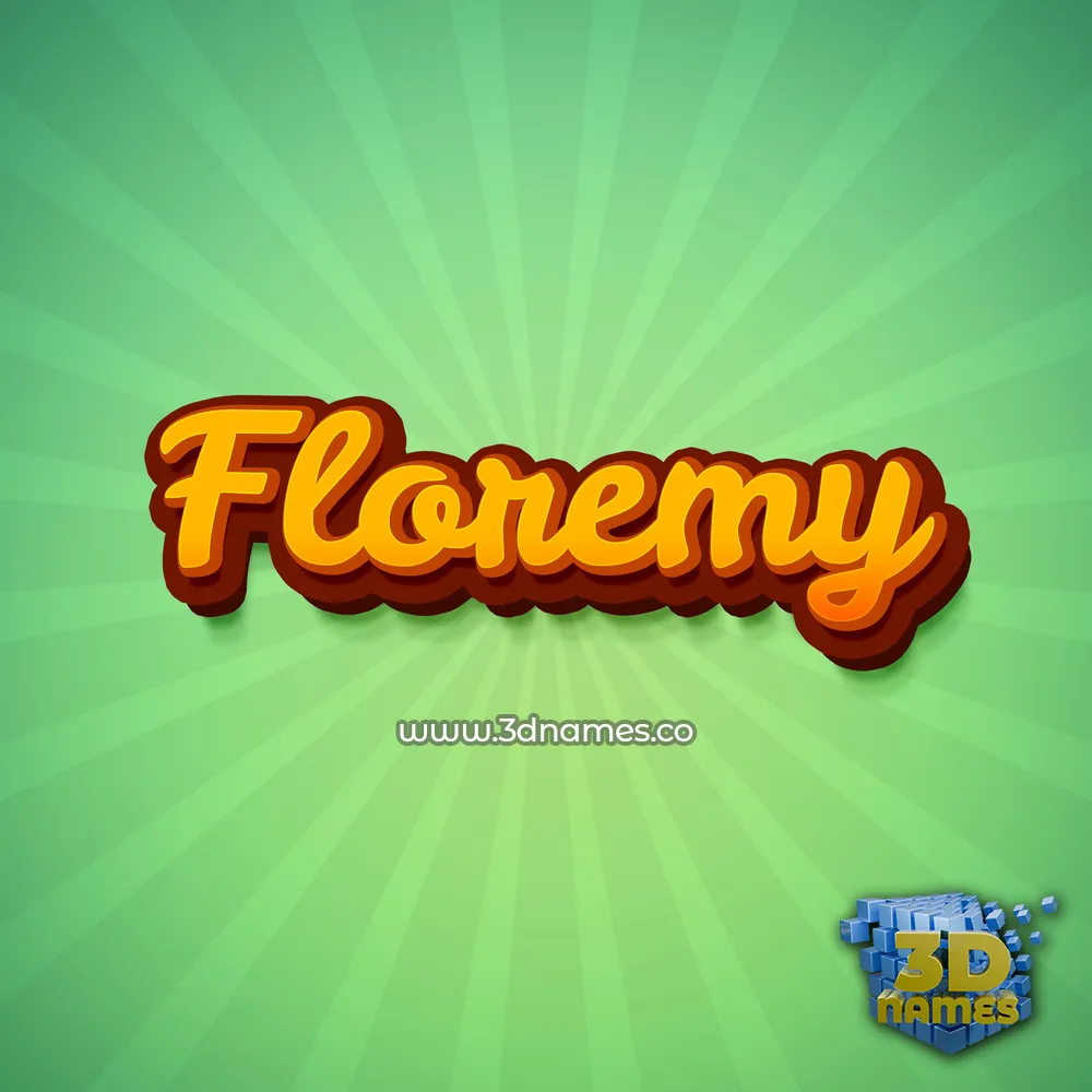 floremy in Green Rays style - 3D name wallpaper