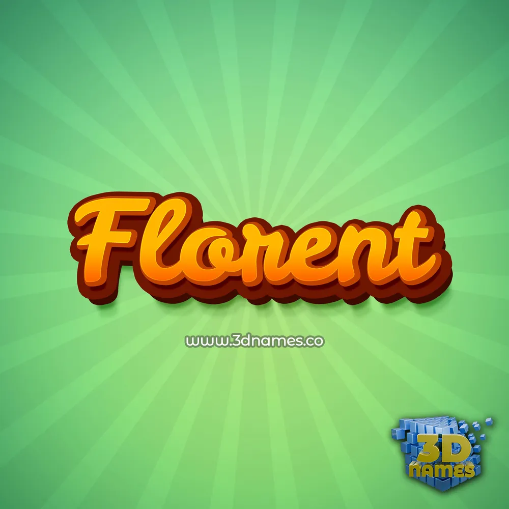 florent in Green Rays style - 3D name wallpaper