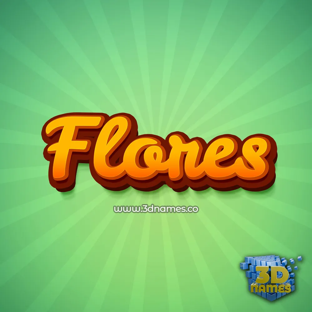flores in Green Rays style - 3D name wallpaper