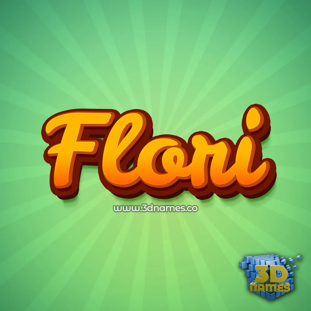 flori in Green Rays style - 3D name wallpaper