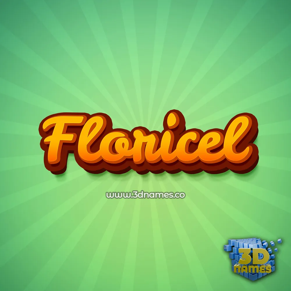 floricel in Green Rays style - 3D name wallpaper
