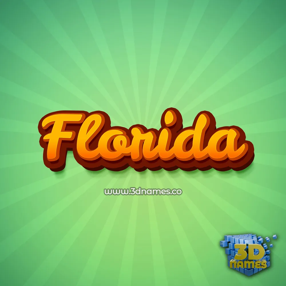 florida in Green Rays style - 3D name wallpaper