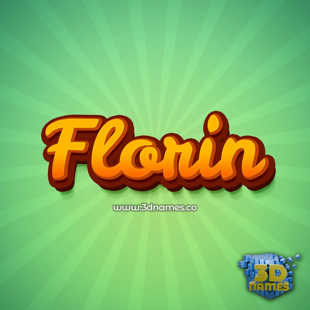 florin in Green Rays style - 3D name wallpaper