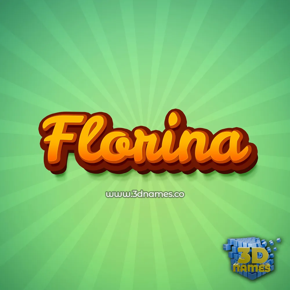florina in Green Rays style - 3D name wallpaper