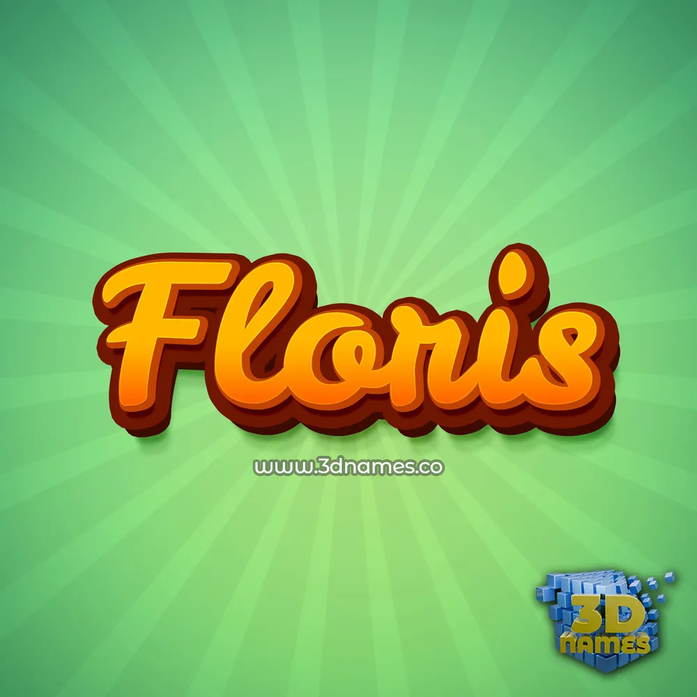 floris in Green Rays style - 3D name wallpaper