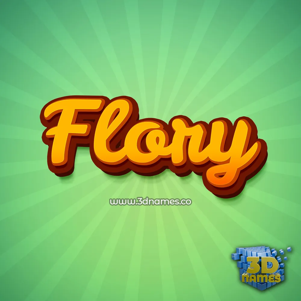 flory in Green Rays style - 3D name wallpaper