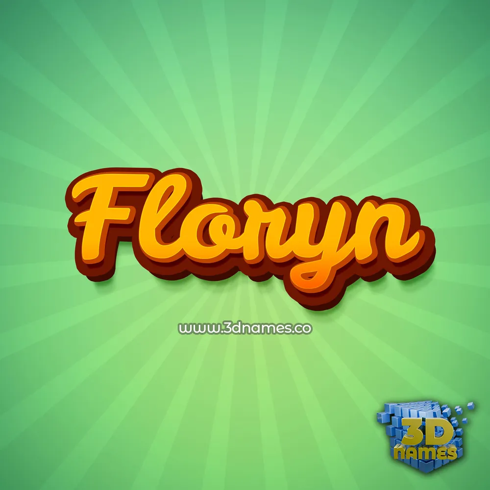 floryn in Green Rays style - 3D name wallpaper