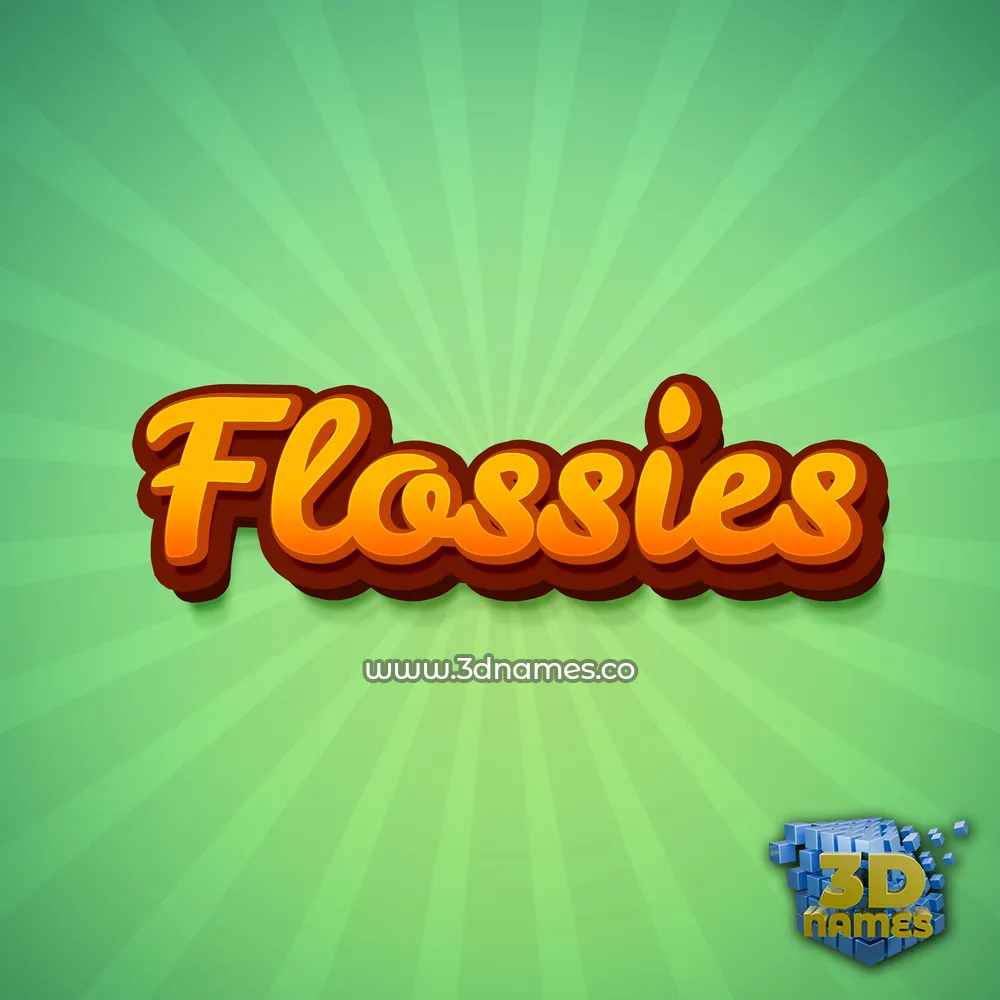 flossies in Green Rays style - 3D name wallpaper