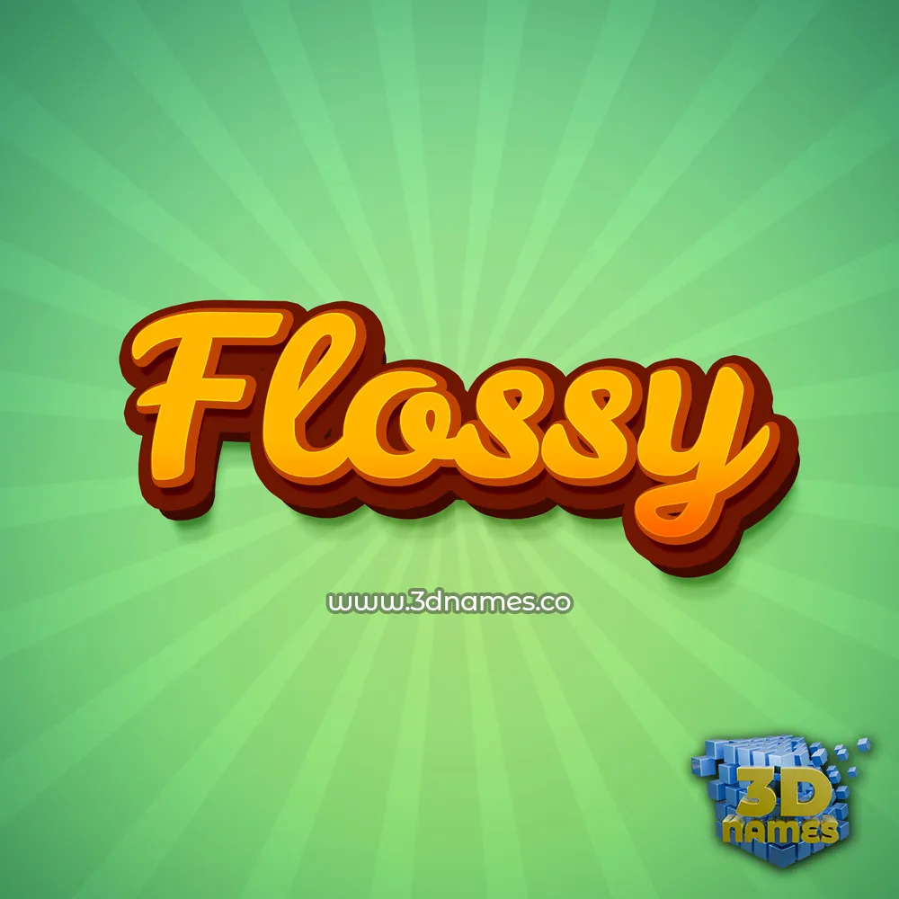 flossy in Green Rays style - 3D name wallpaper