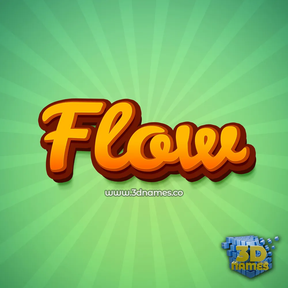 flow in Green Rays style - 3D name wallpaper