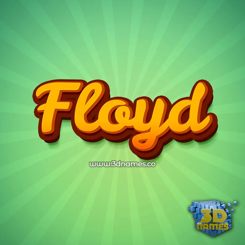 floyd in Green Rays style - 3D name wallpaper