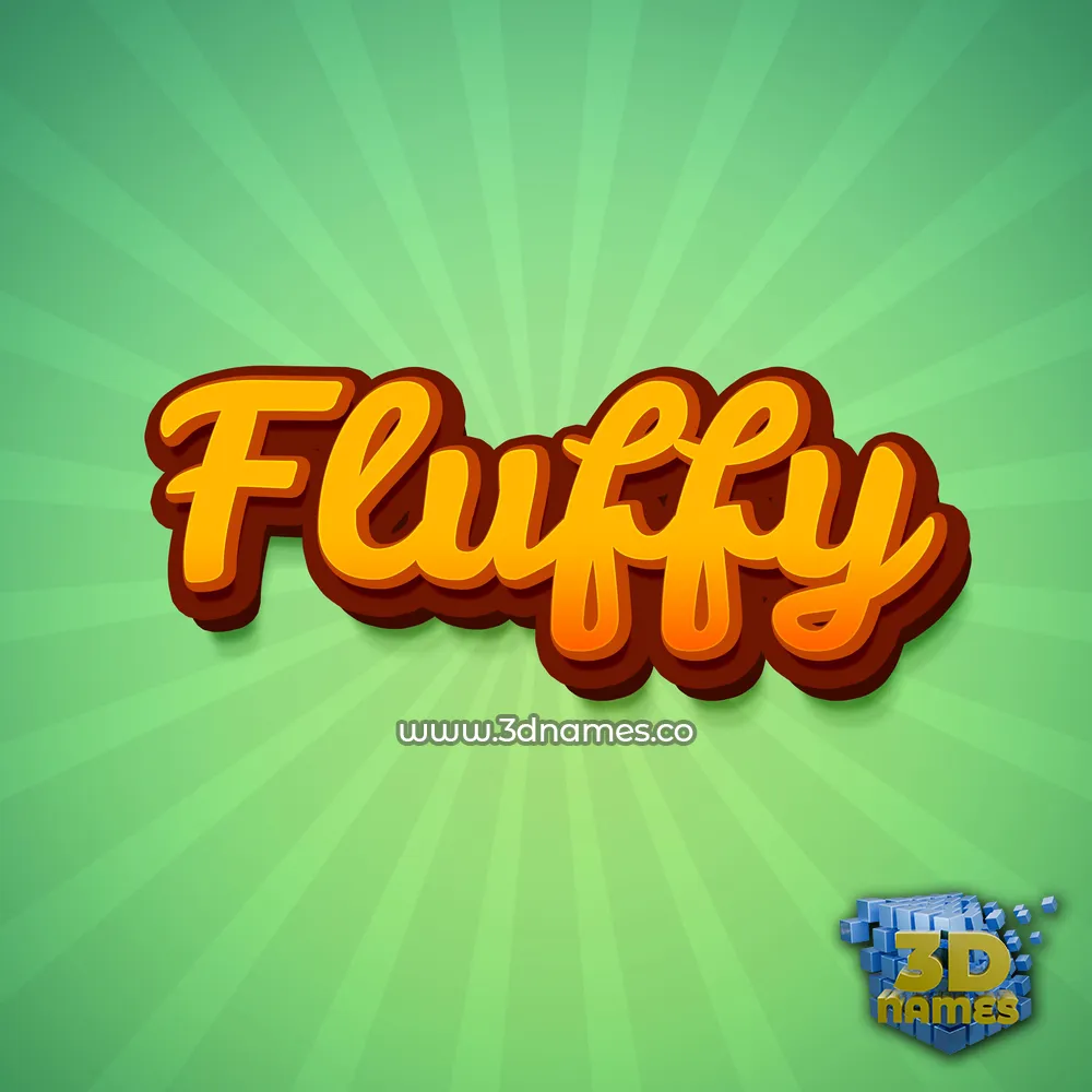 fluffy in Green Rays style - 3D name wallpaper