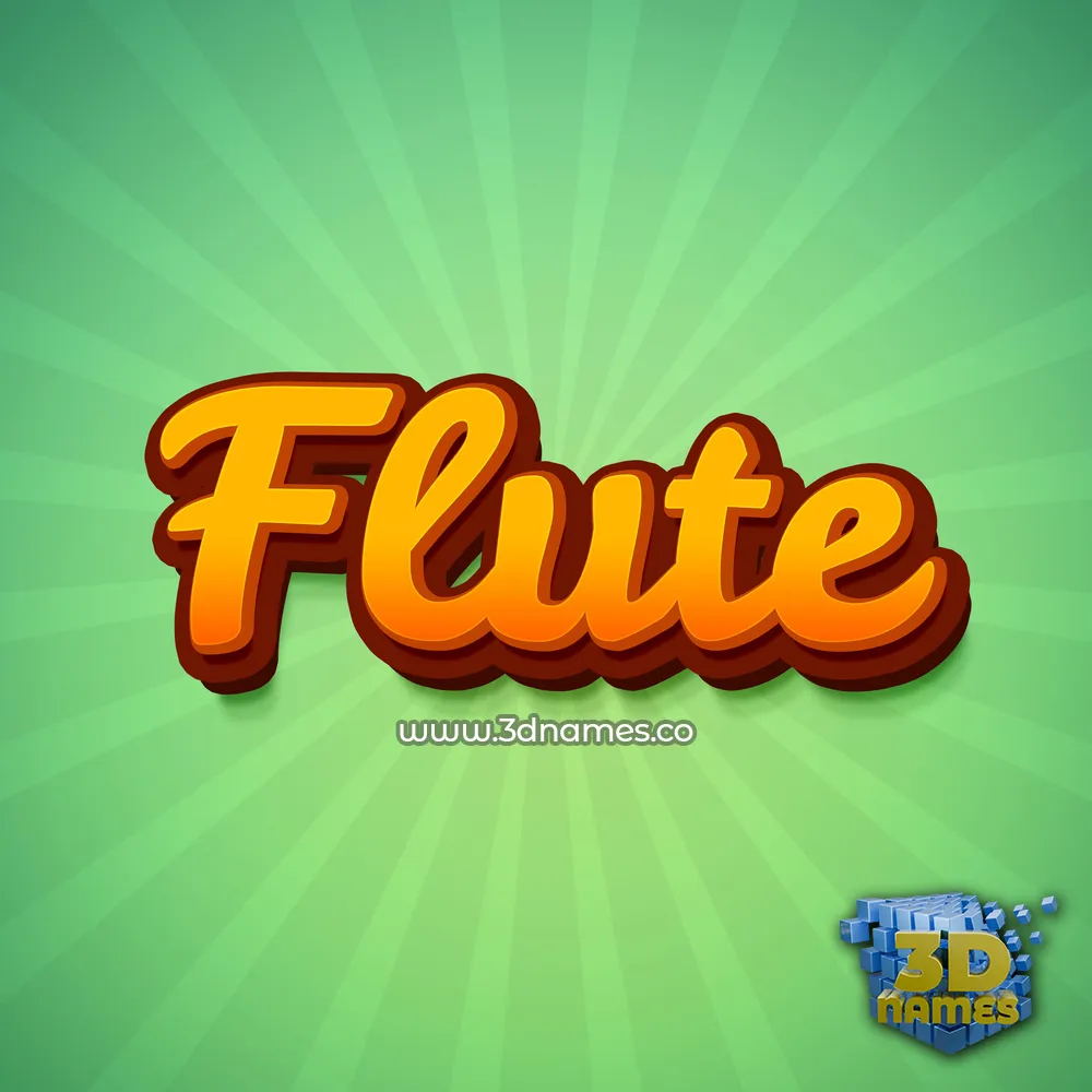 flute in Green Rays style - 3D name wallpaper