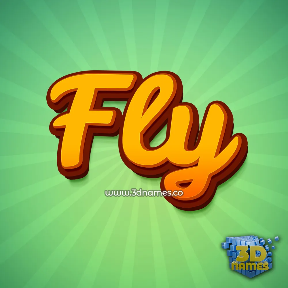 fly in Green Rays style - 3D name wallpaper