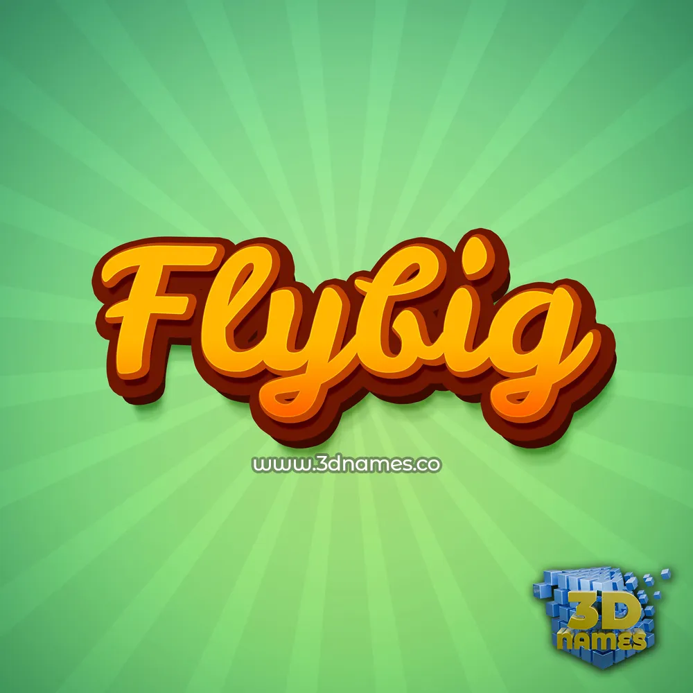 flybig in Green Rays style - 3D name wallpaper