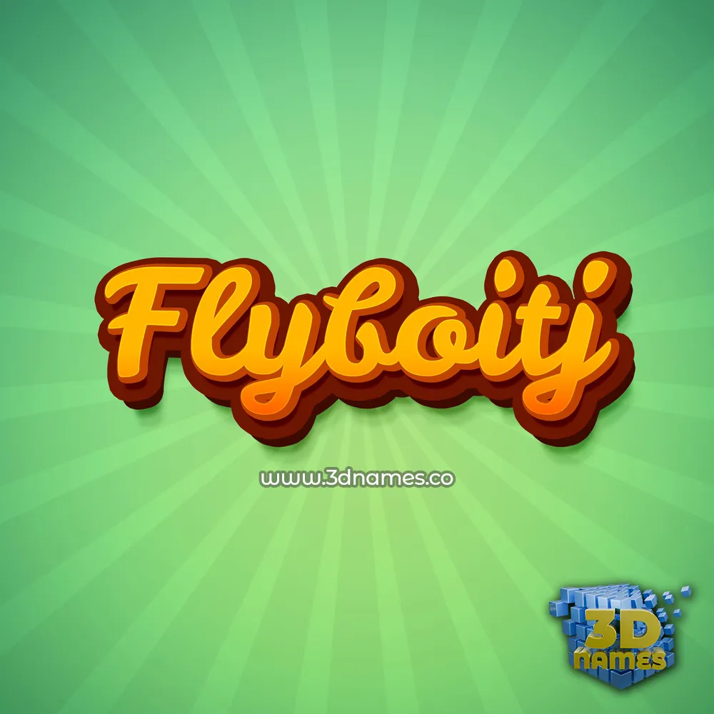 flyboitj in Green Rays style - 3D name wallpaper