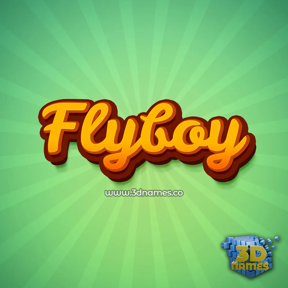 flyboy in Green Rays style - 3D name wallpaper