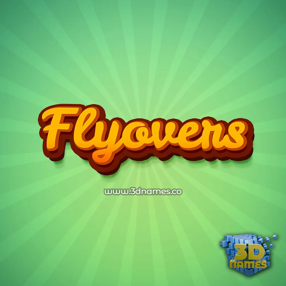 flyovers in Green Rays style - 3D name wallpaper