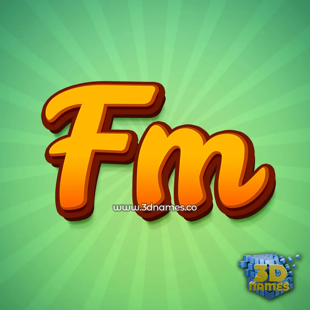 fm in Green Rays style - 3D name wallpaper