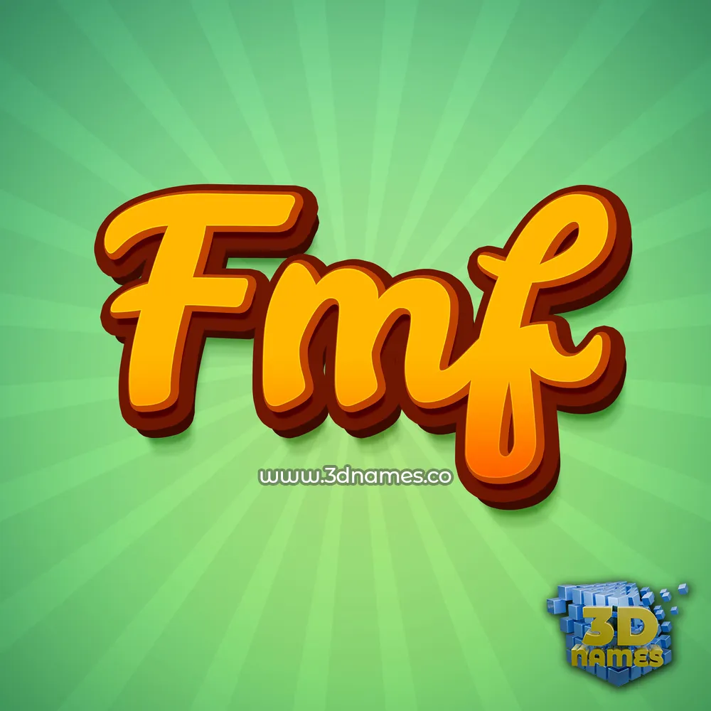 fmf in Green Rays style - 3D name wallpaper