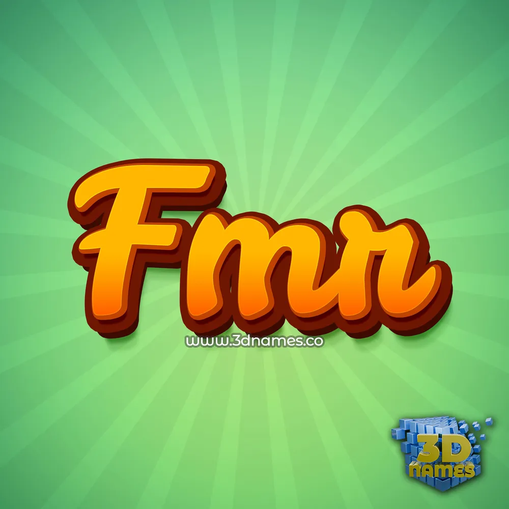 fmr in Green Rays style - 3D name wallpaper