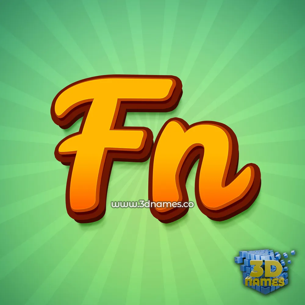 fn in Green Rays style - 3D name wallpaper