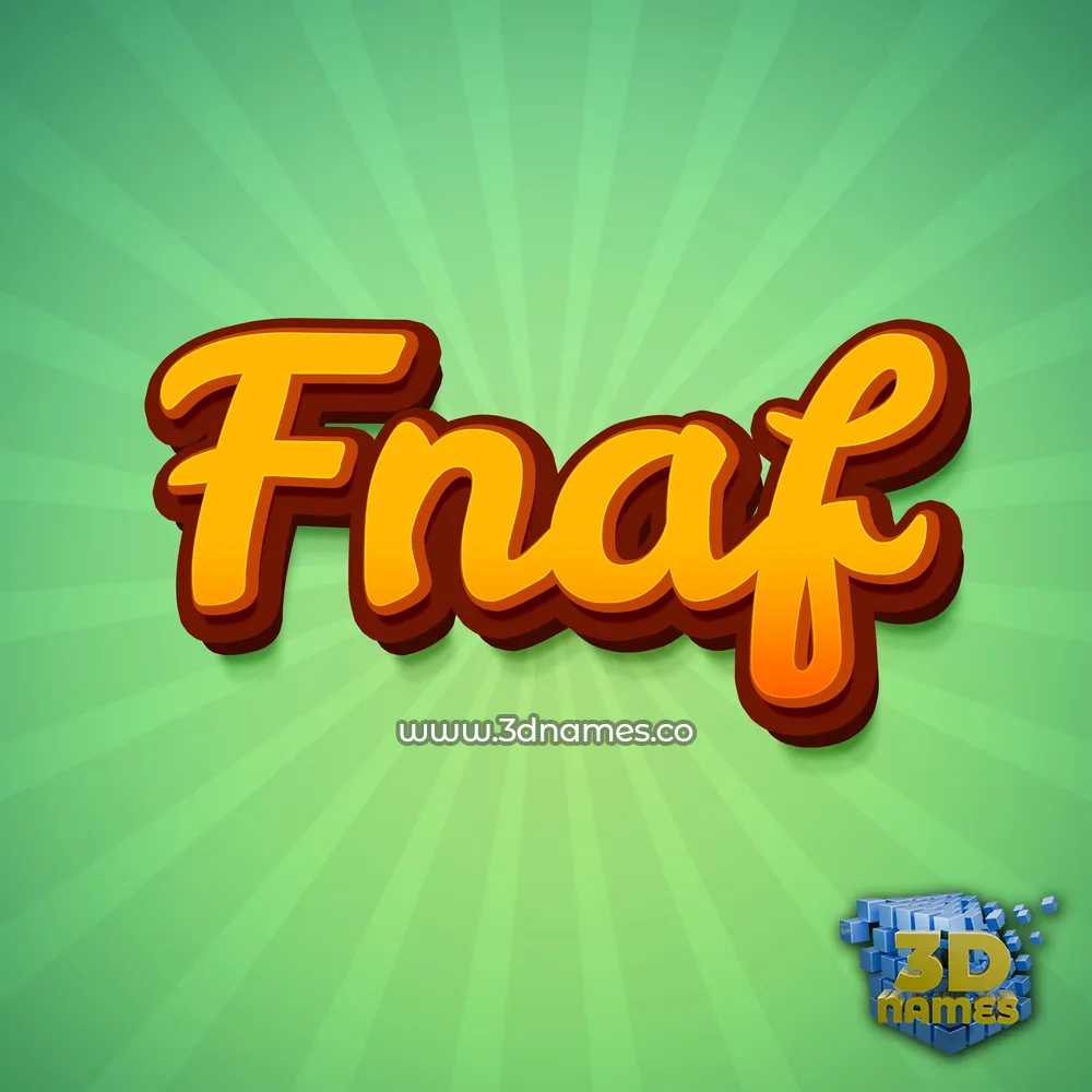 fnaf in Green Rays style - 3D name wallpaper