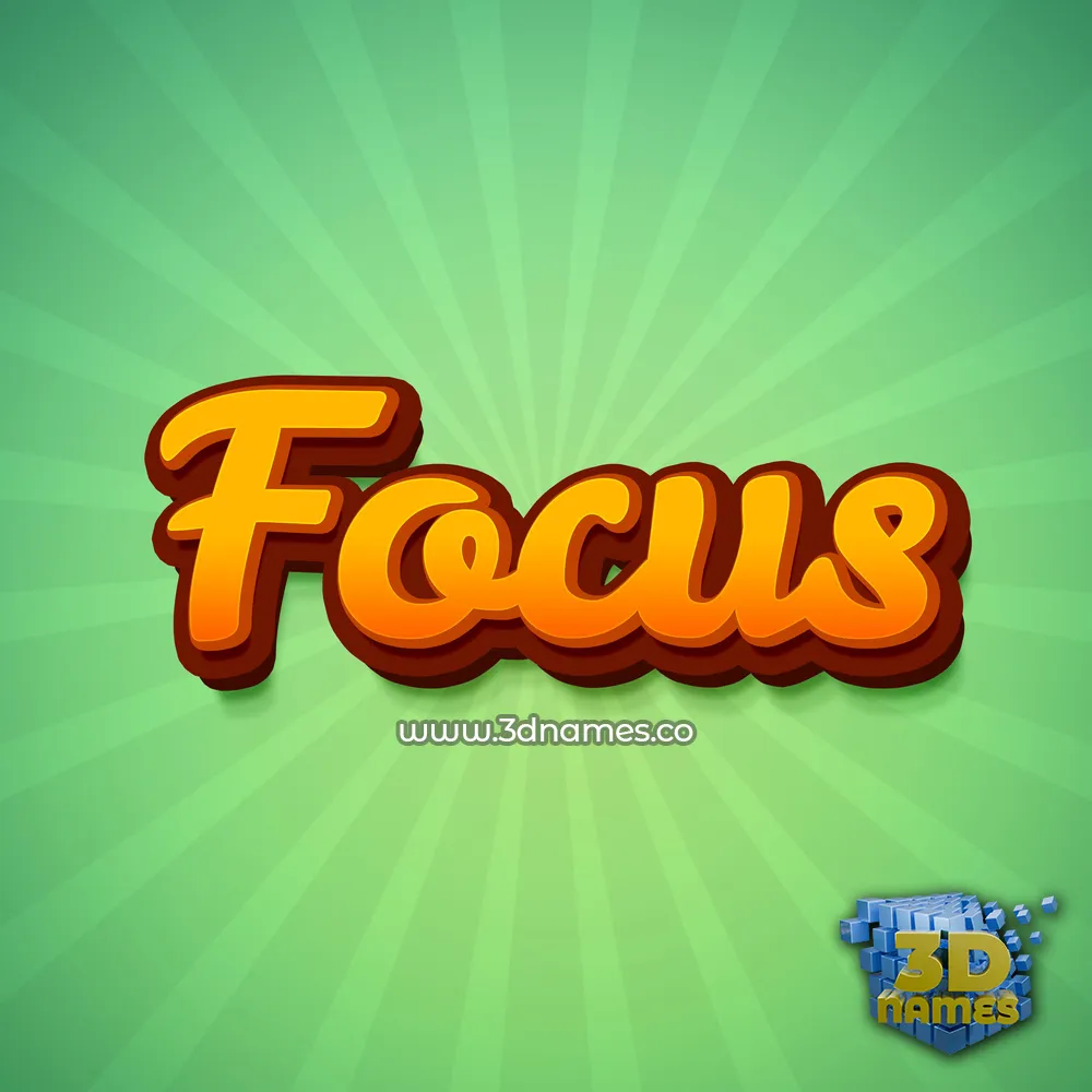 focus in Green Rays style - 3D name wallpaper