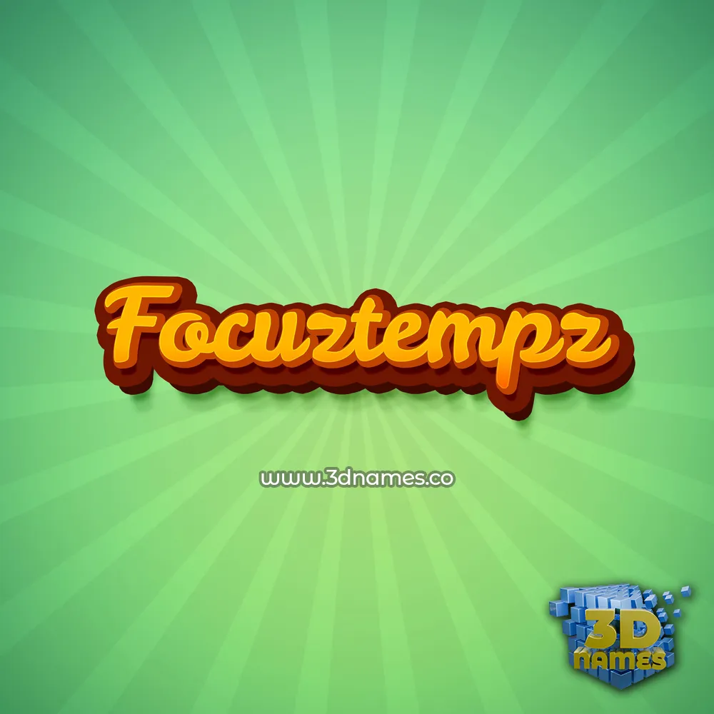 focuztempz in Green Rays style - 3D name wallpaper