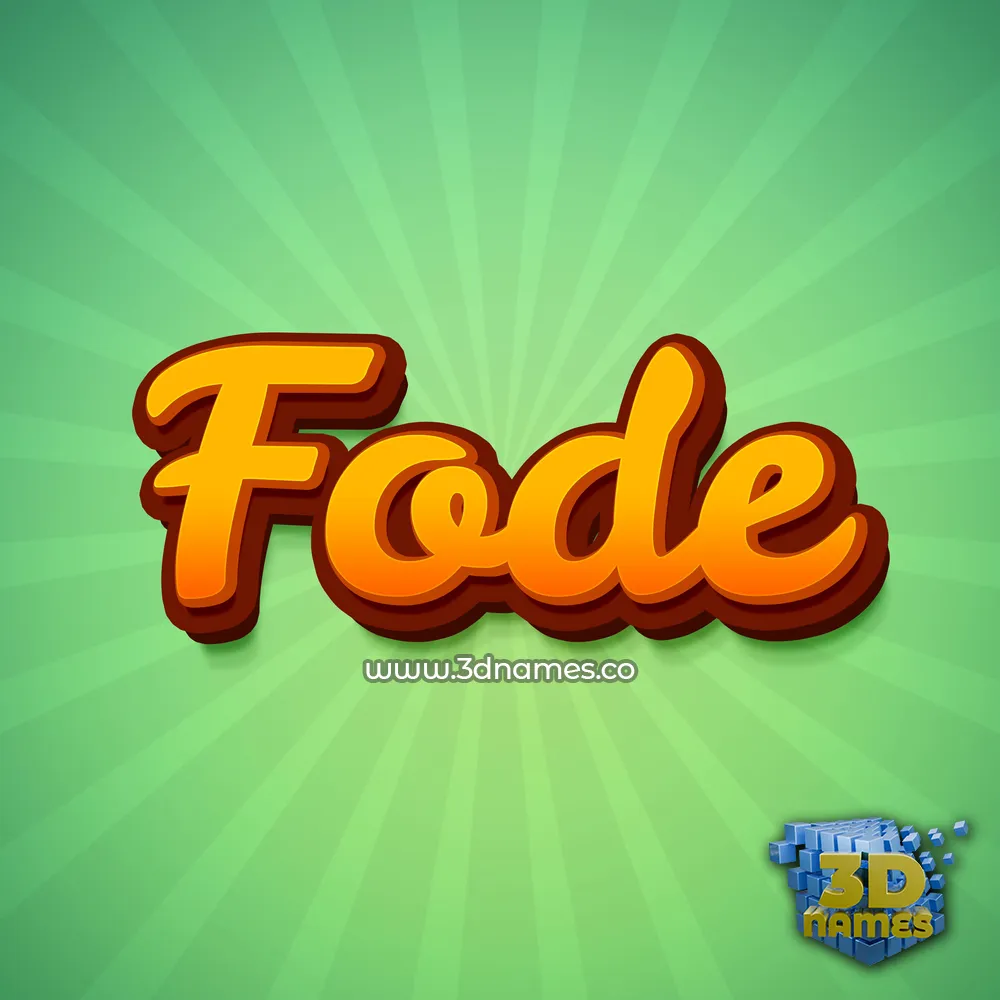 fode in Green Rays style - 3D name wallpaper