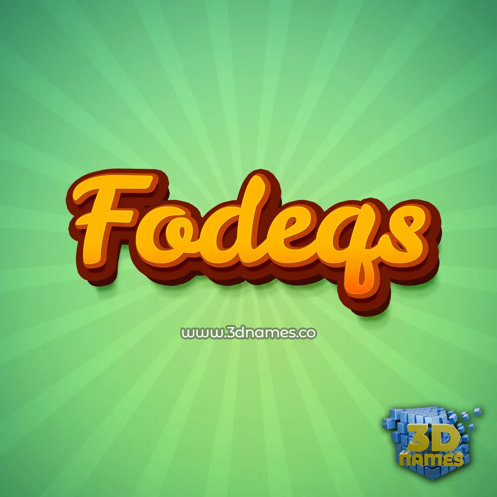 fodeqs in Green Rays style - 3D name wallpaper