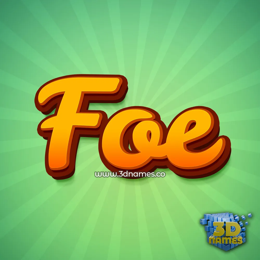 foe in Green Rays style - 3D name wallpaper