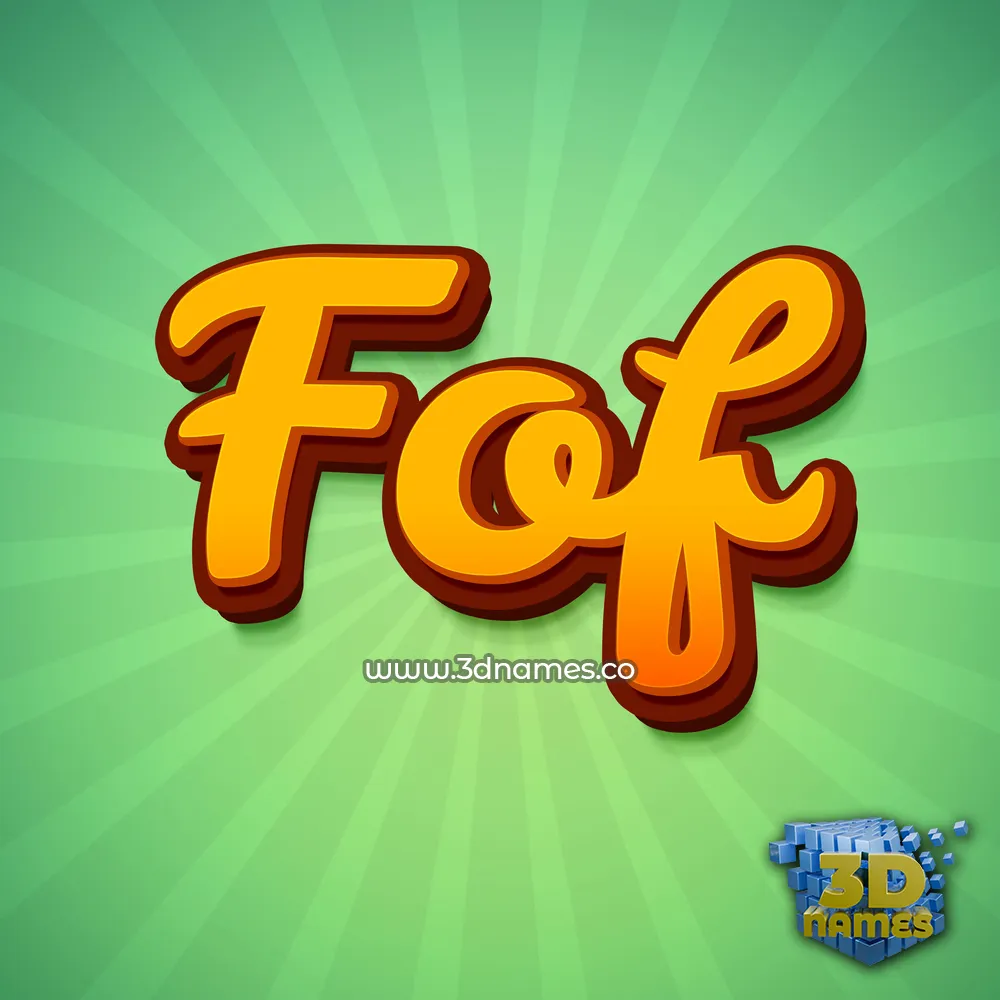 fof in Green Rays style - 3D name wallpaper