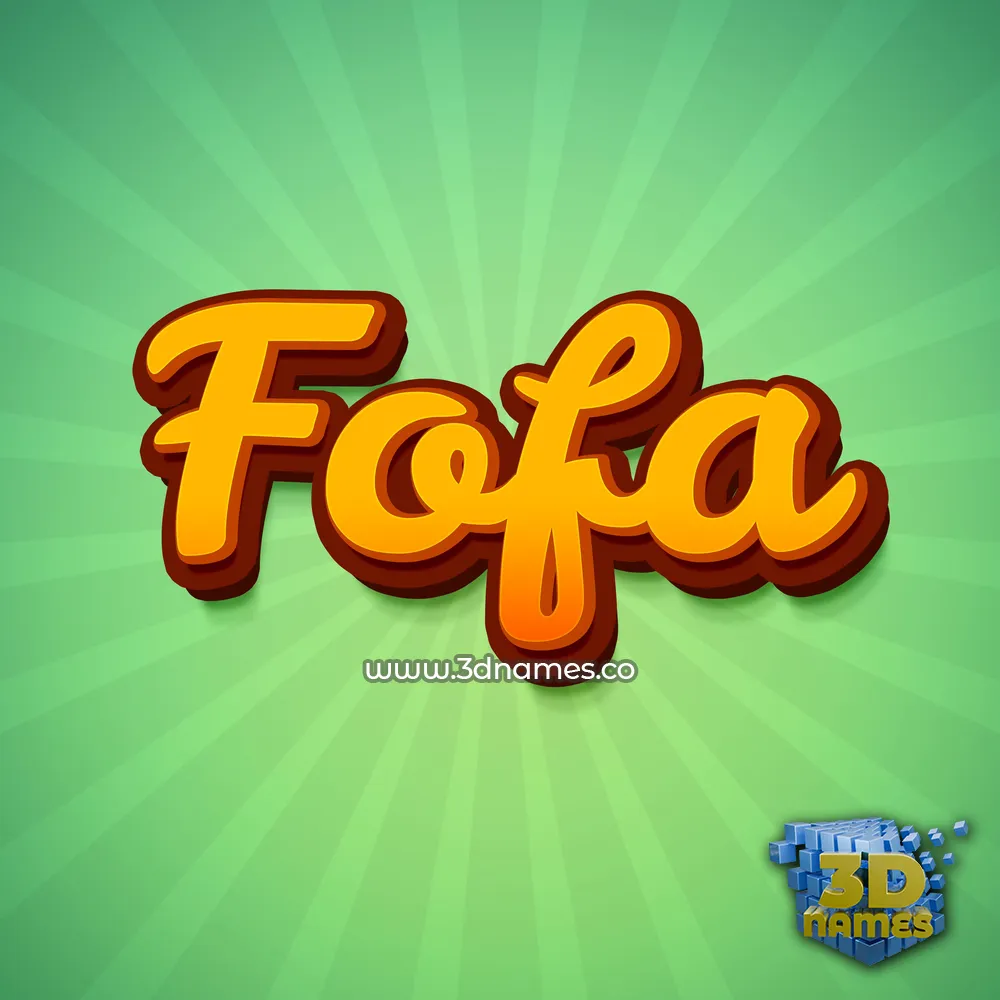 fofa in Green Rays style - 3D name wallpaper