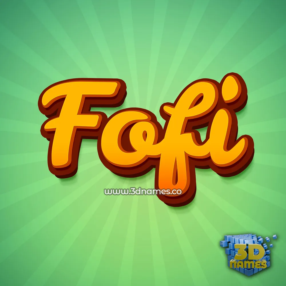 fofi in Green Rays style - 3D name wallpaper