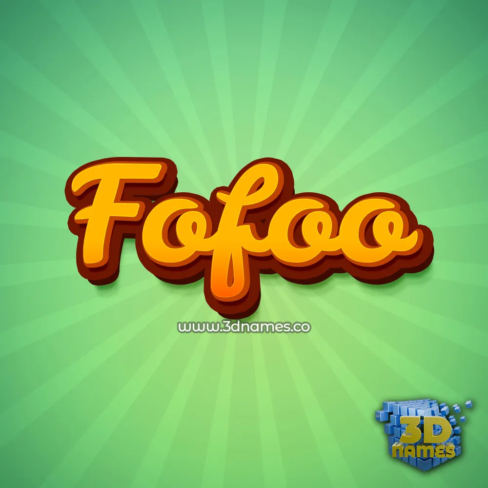 fofoo in Green Rays style - 3D name wallpaper