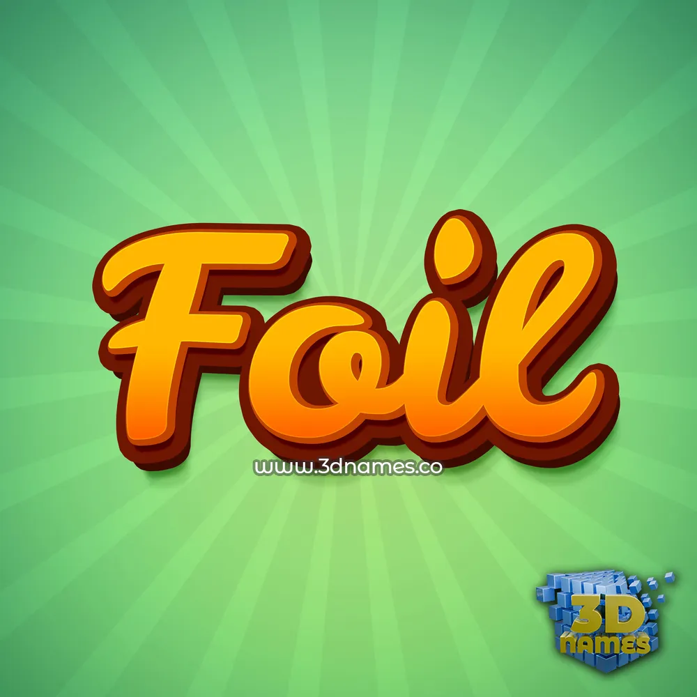 foil in Green Rays style - 3D name wallpaper