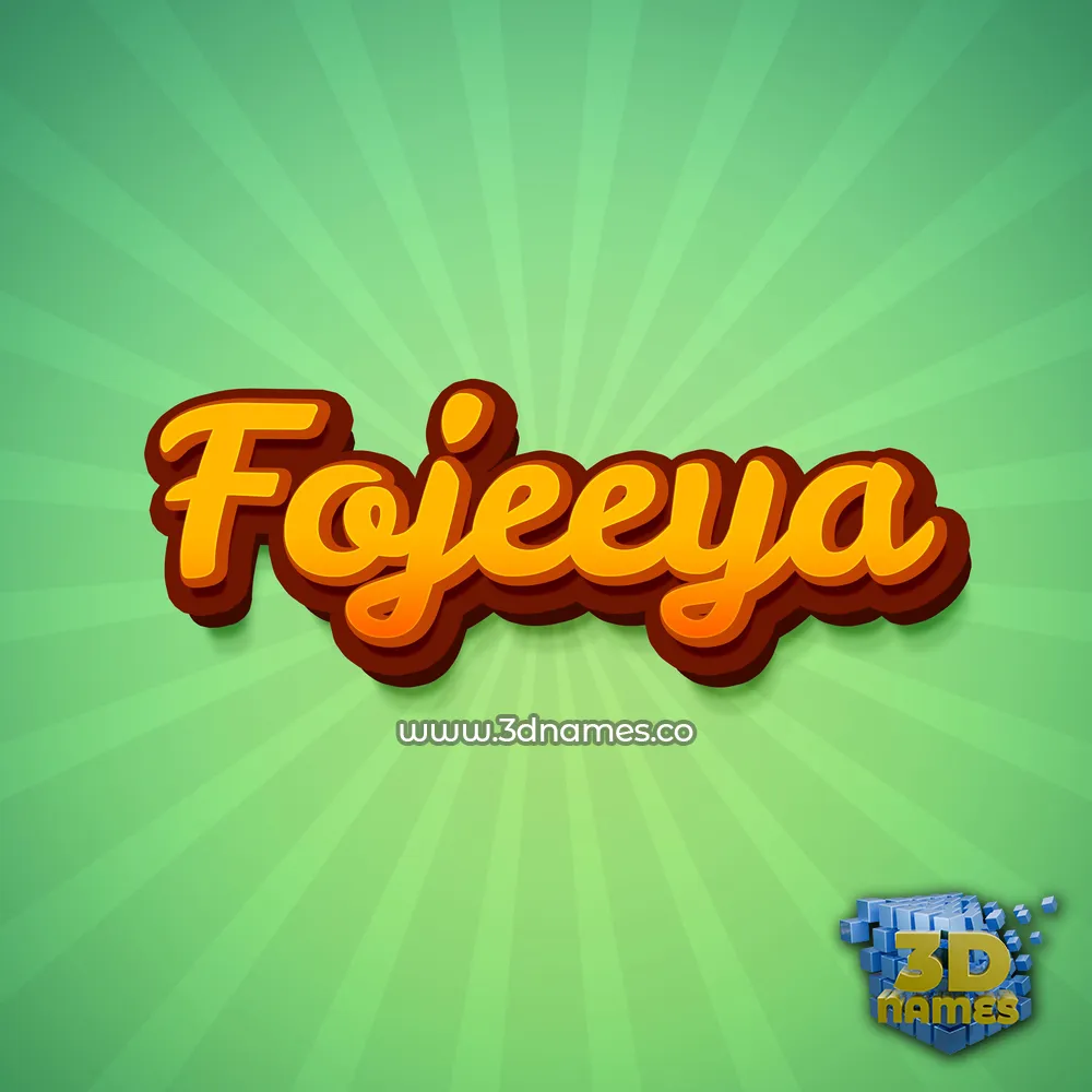 fojeeya in Green Rays style - 3D name wallpaper
