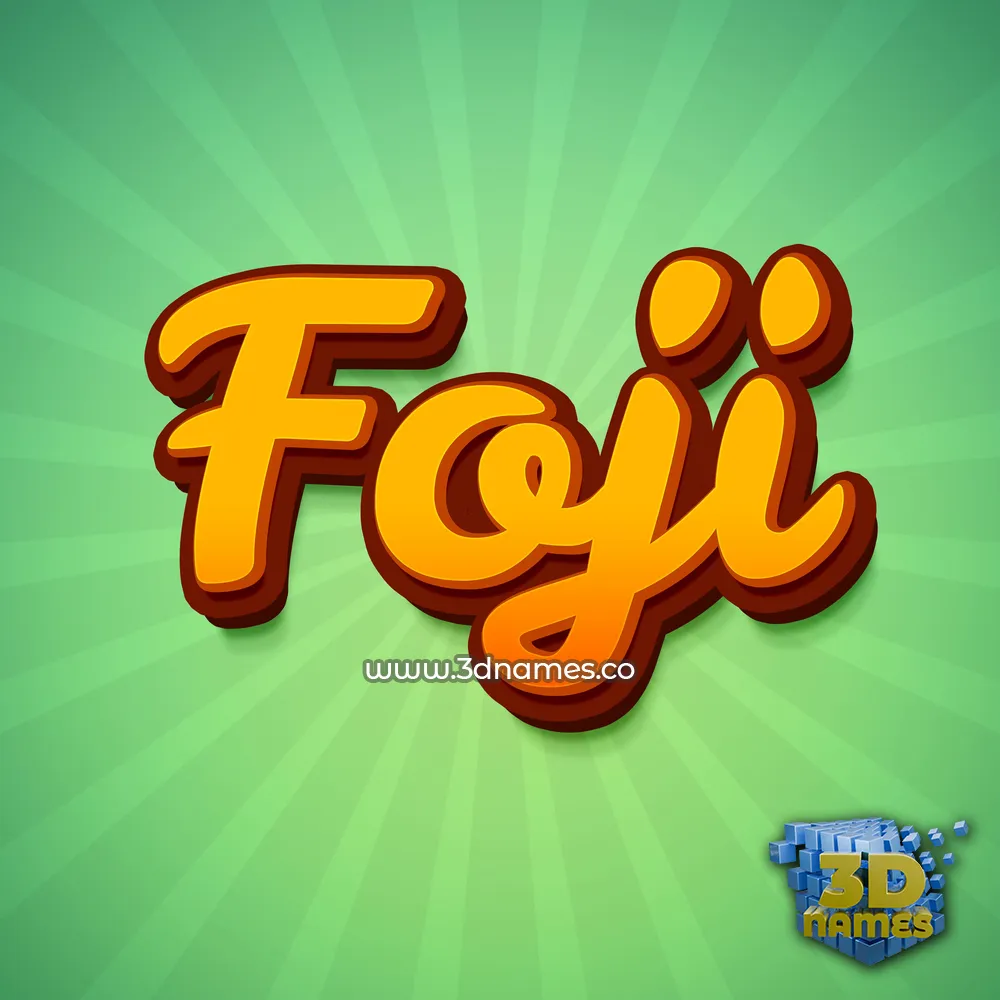 foji in Green Rays style - 3D name wallpaper