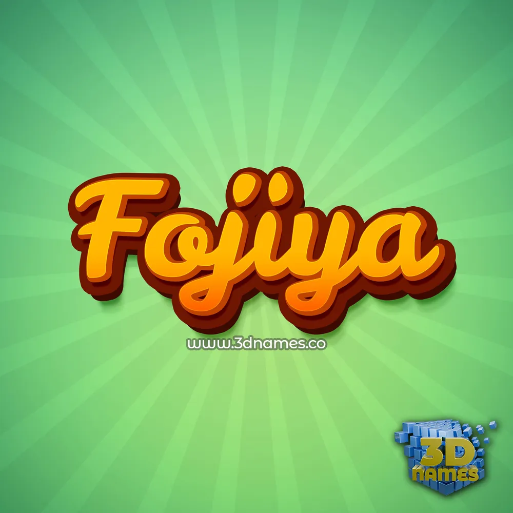 fojiya in Green Rays style - 3D name wallpaper