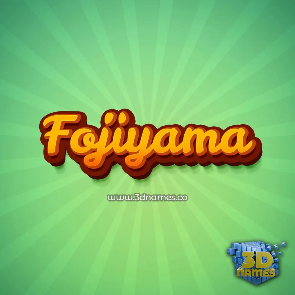 fojiyama in Green Rays style - 3D name wallpaper