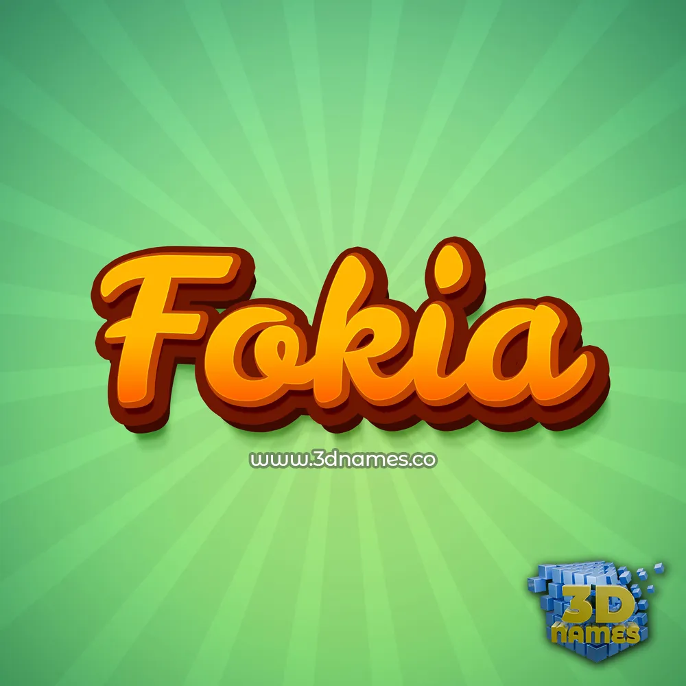 fokia in Green Rays style - 3D name wallpaper