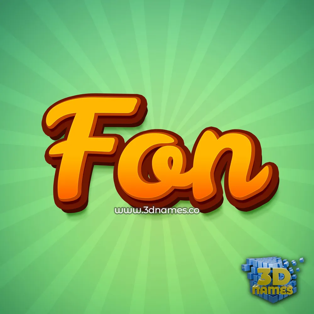 fon in Green Rays style - 3D name wallpaper