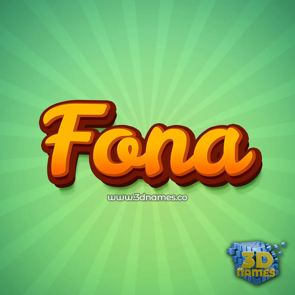 fona in Green Rays style - 3D name wallpaper