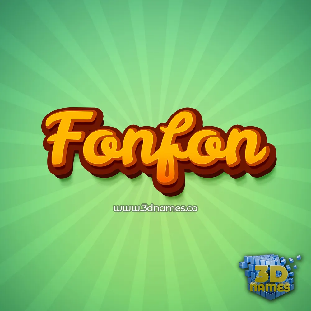 fonfon in Green Rays style - 3D name wallpaper